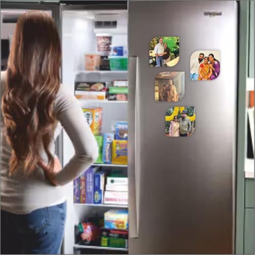 Image of Zesta Customized Fridge Magnet with Photo | Personalized Photo Frame Magnet for Fridge | Custom Picture Fridge Magnets | Polaroid Style Memory Photo Magnets for Birthday, Anniversary - 3X3 Inches