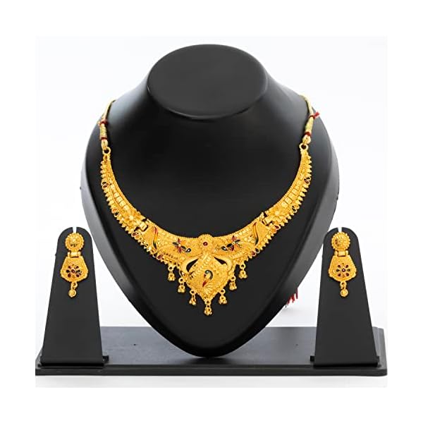 Ruru Jewellery Set For Women or Girl | Necklace Set Gold-Plated | Color Golden | CSG265 - Image 3