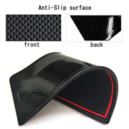Auovo 8pcs Anti-dust Mats for Range Rover Evoque Accessories 2012-2018 Custom Fit Center Console,Car Cup Holder Inserts,Door Liners Interior for Land Rover (Red)