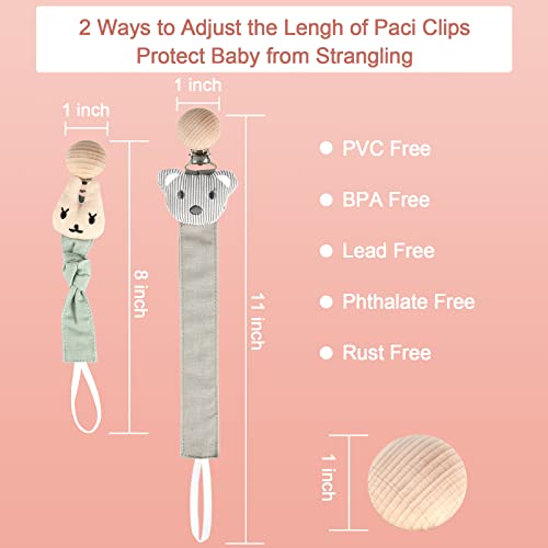 Image of Pacifier Clips - 5 Pack Paci Holder Baby Boys Girls - Teething Beads Soothie Binky Clips Teether Toys - Best Gift Idea for Toddlers