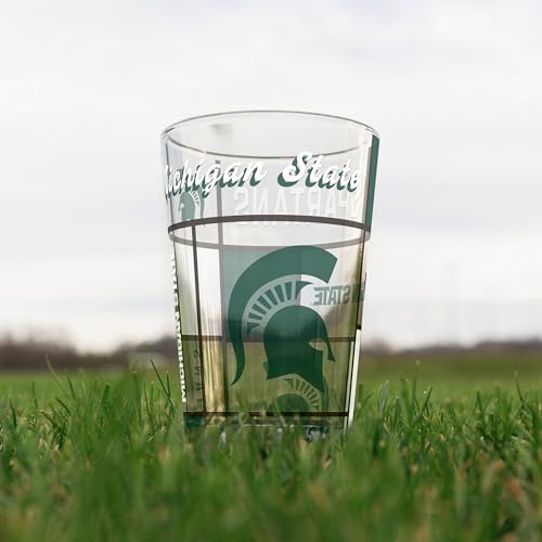Image of Logo Brands NCAA oz Stained Glass Pint Glass - 3D Embossed Logo & Bold Team Colors - Durable Sports Fan Beer Glass for Home, Bar & Tailgates