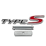 Chrome 3D Metal Front Hood Type-S Grille Logo Car Emblem Racing Coupe SUV Sport Turbo Grille Badge (Black&Red)