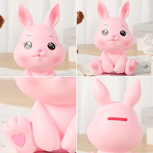 H&W Little Bunny Money Bank, Mini Rabbit Piggy Bank, Best Bitrthday Gift, Pink by H&W - Image 4