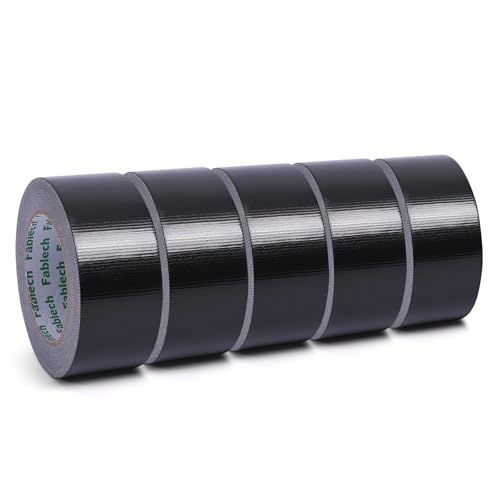 Image of 5-Pack Heavy Duty Duct Tape, 9 Mil Thickness, 2 Inch x 30 Yards, Waterproof Strong Adhesive Duct Tape,Flexible,No Residue, Tear by Hand, Multi-Use for Repairs, DIY, Industrial & Home Use (Black)