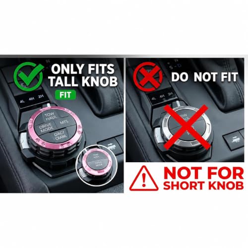 Image of for Toyota Tacoma 2024-2026 & 4Runner 2025-2026, 14-Inch Screen Aluminum Alloy Knob Cover Trim - Fits Push Start, AC, Volume & 4WD Gear Switch (Pink, 6-Piece Set)