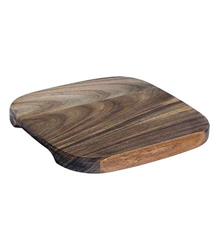 Bigbuy Cooking S2203699 Tabla de Cocina Acacia Cuadrada, 17.5 x 17.5 x 1.5 cm