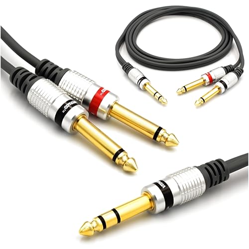 Câble Audio Jack 6,35 Mâle Vers 2 RCA Mâle 1,5 M - BHM, Haute Fidélité Pour Sono Et Studio
