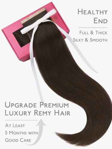 Image of WENNALIFE 3.15 inch Wide Tape in Hair Extensions Human Hair, Tape in Weft