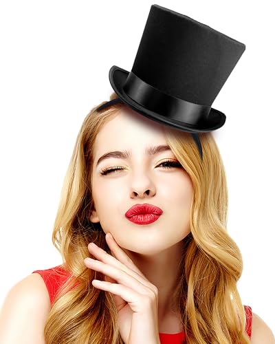 Black Mini Top Hat Headband for Adult Fascinator