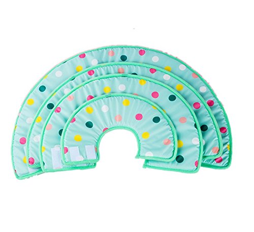 Stock Show 1Pc Pet Dog Recovery Elizabethan Collar, Colorful Dots Decor Wound Healing Protective Cone E-Collar for Puppy Cats, Light Blue - Thumbnail 7