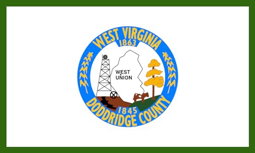 Drapeau Doddridge County West Virginia grand format pour mât extérieur