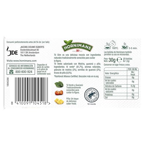 Hornimans Té Slim con Té Matcha | Ingredientes 100% Naturales | 20 bolsitas | Con Teína - imagen 2