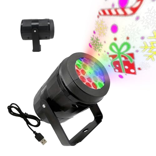 Proiettore Di Natale - Alimentato via USB con 16 Modalità LED - Proiettore Natalizie Con Decorazioni Esterne - Per Interno Camera Da Soggiorno Giardino Patio Portico Ufficio Scuola