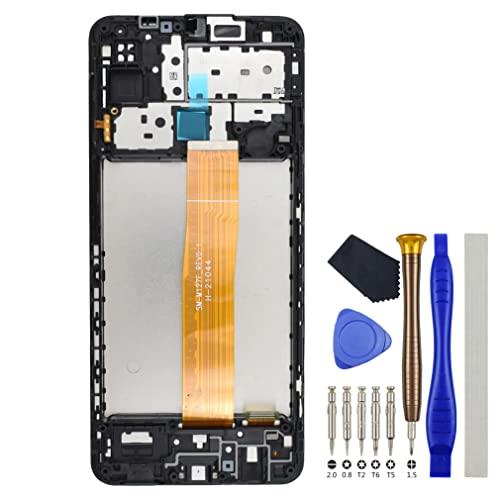 Full LCD Digitizer Touch Screen Assembly Replacement for Samsung Galaxy M12 SM-M127Fwith Screen Frame and Tool Kit Black 6.5