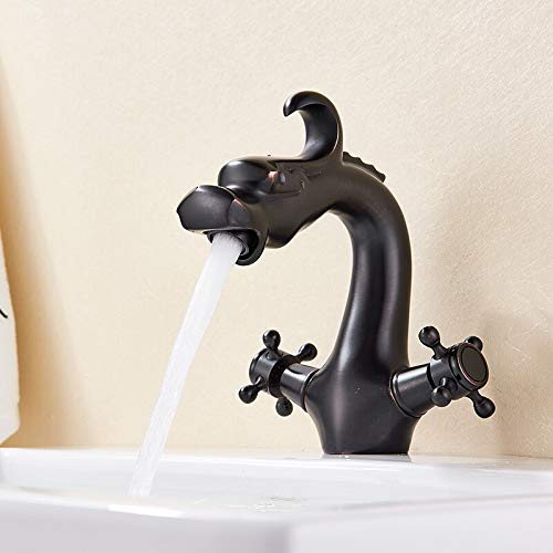Mitigeur lavabo cygne Black Bronze B pour vasque de salle de bains rétro