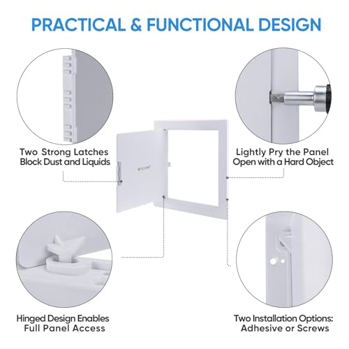 image for TICONN Access Panel for Drywall, 8 x 8 Inch ABS Plastic Wall Hole Cove