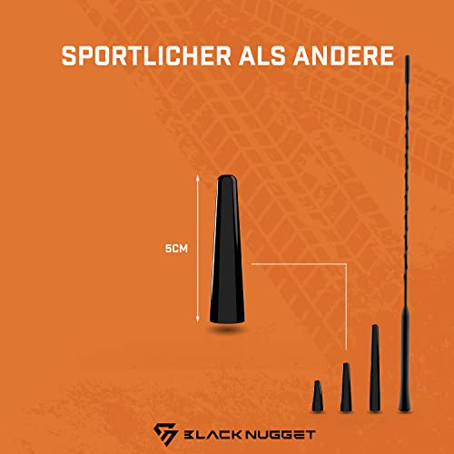 BlackNugget® Autoantenne 5cm - Universal Kfz Antenne - Dachantenne mit erstklassiger Empfangsqualität - Kurze Auto Antenne für AM & FM Empfang - DAB Antenne Auto - Kurzstabantenne