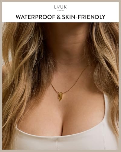 LUUK LIFESTYLE Necklace with Pendant, Waterproof Stainless Steel Chain, Elegant Design & Everyday Necklace for Women, Jewelry Gift Idea2