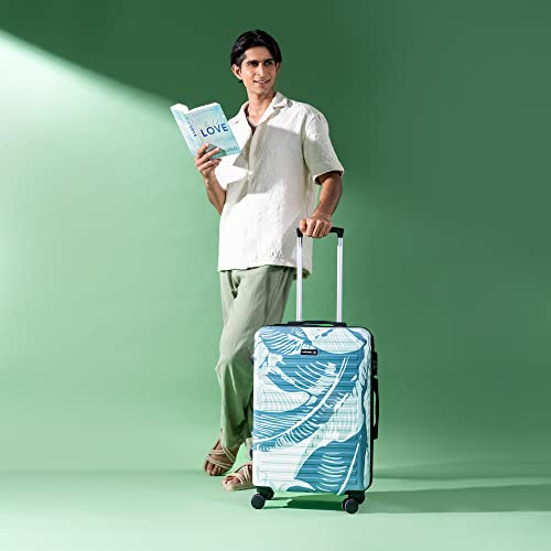 Image of Assembly Stark Hard Luggage 24 Inch (63 cm) Check-in Medium Luggage Trolley Bag, Unbreakable Polycarbonate Dual-Tone Design, TSA Lock, Silent 8 Spinner Wheels, Hard Shell Travel Suitcase Tropical