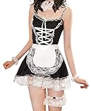 Lakobsy French Maid Dress Cosplay Anime Maid Kostüm für Halloween Damen Maid Kleid Outfit Set