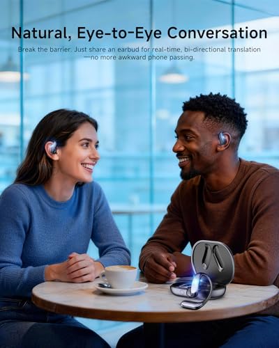 SONQI AI Translation Earbuds: 170 Languages & 0.45s Instant Real-Time Translator, Smart AI Headphones with Meeting Notes & Transcription, Bluetooth 6.0 & ENC, Audífonos Traductores — view 4