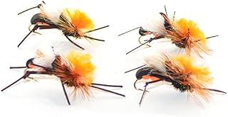 The Fly Fishing Place Black Becho Foam Body High Visibility Grasshopper Dry Fly 4 Flies Size 10