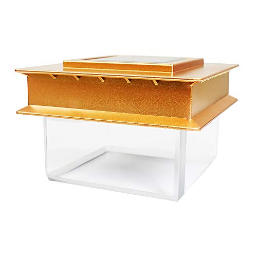 8 Pack Copper Outdoor Garden 4 X 4 Solar 8 Smd Led Translucent Post Deck Cap Square Fence Light Landscape For Wood Only #TOP1