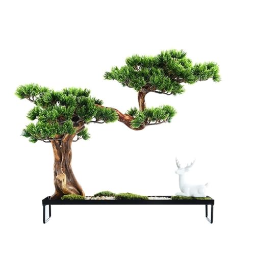 Falsk Bonsai, Konstgjord Bonsaiträd Inomhus Konstväxter Dekor for Hembord Kontorsskrivbord Badrumshylla Sovrum Vardagsrum