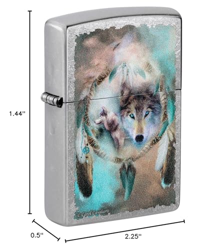 Zippo Encendedor Wolves and Dreamcatcher Street Chrome miniatura 3