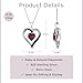 Jewelili Sterling Silver Heart Pendant Necklace for Women | 8mm Ruby | Treated Black & Natural White Round Diamonds | 1/10 Cttw | 18