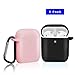 Produktbild CEEPUY AirPods Hülle,2 Pack Silikonhülle Kompatibel mit Apple AirPods 2 & 1 - Unterstützt Kabelloses Laden, Stoßfeste Schutzhülle,[Front-LED Sichtbar],Schwarz/Pink