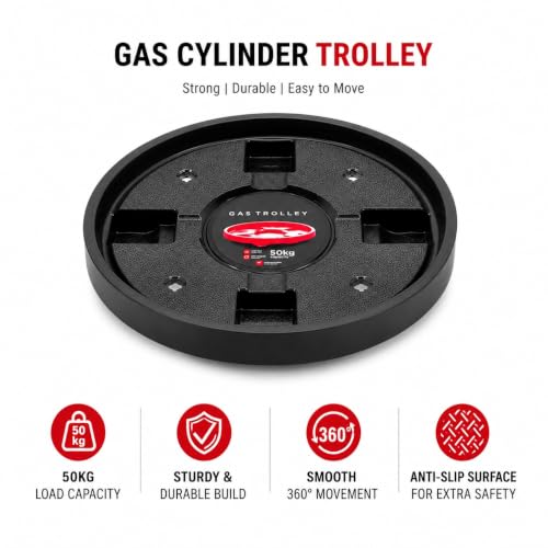 Image of Plastic Heavy Duty LPG Gas Cylinder Stand Trolley with Wheels - 50kg Capacity, Unbreakable Material with 360 Degree Rotation Wheels Multipurpose Stand (Assorted Color)