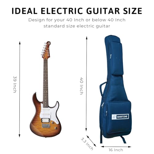 Image of Baritone Electric Guitar Gig Bag 12MM Padded with Adjustable Shoulder Straps (Blue)