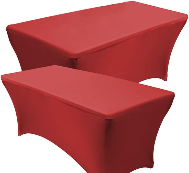 Miniatura 1 de Reliancer Mantel rectangular de elastano ajustado a la mesa para fiestas al aire libre, exhibición, DJ, banquetes, comerciantes, recepción de boda,