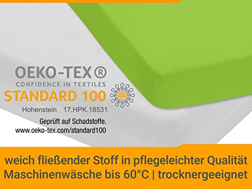npluseins Prześcieradło z gumką na materac nawierzchniowy - prześcieradło z gumką ze 100% bawełny 1544.2231, ok. 90-100 x 200 cm, jabłko