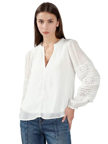 VERO MODA Vmtiffani Ls Top WVN GA Blouse légère anti-pli pour femme active