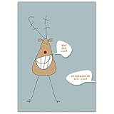 Humor Weihnachtskarte mit Elch: Was ist los? Weihnachten ist los! • als festliche Grusskarte zum Jahreswechsel für Familie und Firma