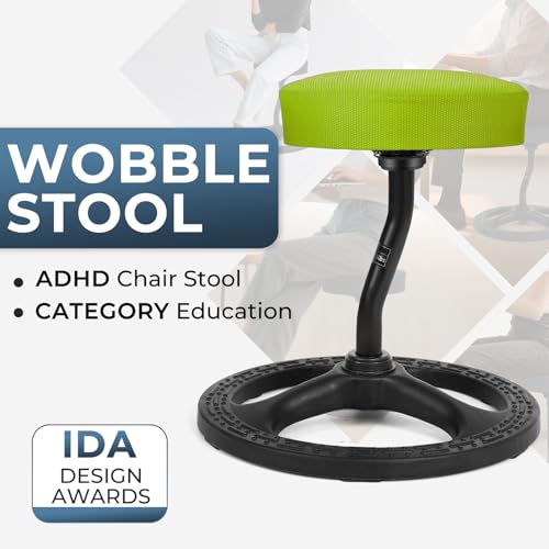 Image of ADHD Chair for Kids, Yoga Chairs for Adults, Wobble Stool Active Flexible Seating Desk Chair with Non-Slip Base and Washable Seat Cover for Stability, Balance, Yoga, Office, School, Classroom