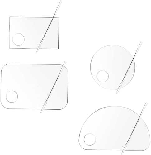 GALPADA 1set Acrylic Mixing Tray for Makeup Artists Professional Foundation and Nail Polish Pallet Mixing Sticks Easy to Clean and Skin-Friendly for Blending Colors