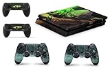 PS4 Slim Console Yoda from Starwars Skin Decal Vinal Sticker + 2 Controller Skins Set