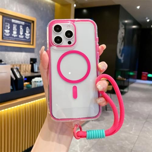 Coque magnétique iPhone 15 Pro Max anti-chute avec cordon de poignet