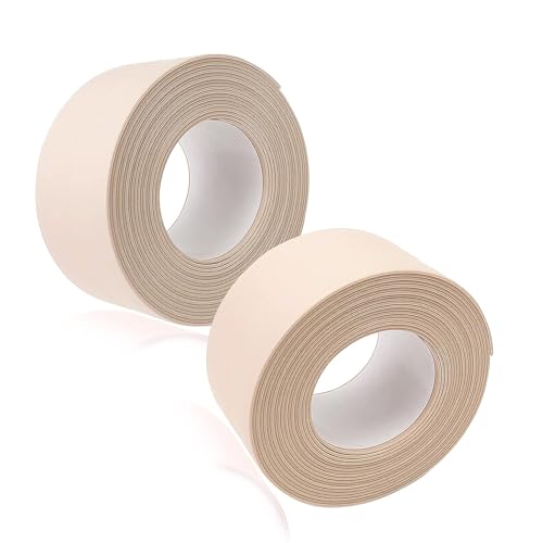 Dichtungsband, selbstklebend, wasserdicht, PVC 3.8 cm x 9.6 m, Abdichtungsstreifen für Badewanne, Badezimmer, Dusche, Toilette, Küche und Wandabdichtung (beige)