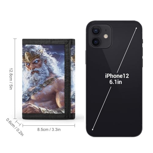 Zeus God Greek Mythology Custom Trifold Wallet Front Pocket Credit Card Holder with Coin Purse for Men Women Travel Gifts2