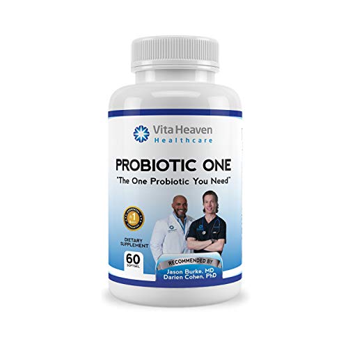 Vita Heaven Probiotic One with Prebiotics, Daily Supplement Supports Healthy Digestion and Restores Good Bacteria, 60 Soft Gels