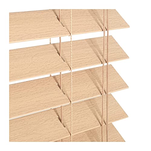 WENZHE Sichtschutz Horizontale ​Jalousien,Verdicken Wasserdicht Massivholz Trennvorhang, Benutzt für Salon Balkon Schmücken (Color : Wood Color, Size : 120cmx130cm) Cover