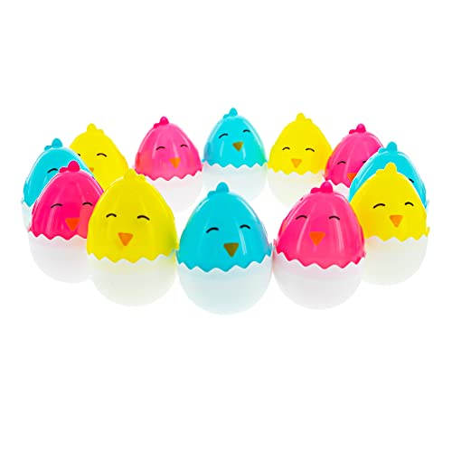 Set of 12 Adorable Colorful Chick Hatchings Easter Eggs 2.25 Inches
