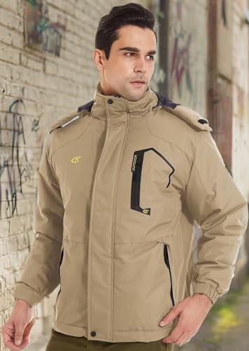 Image of QPNGRP Mens Waterproof Fleece Ski Jacket Windproof Winter Snow Coat