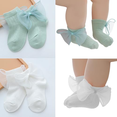 AntiSlip Ankle Socks For Baby Girls Boys Lace Bowknot Short Combed Cotton Infant Warm For Spring Baby Bowknot Socks2