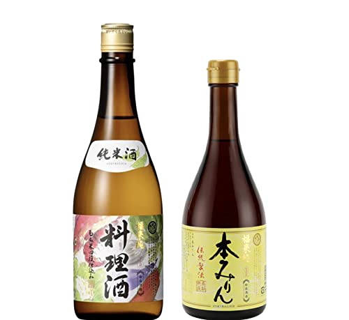 Premium Cooking Sake And Hon Mirin Set In Glass Bottles (Pack Of 2) - Fukuraijun Jukusei Hon Mirin 500Ml And Fukuraijun Junmai Ryori Sake 720Ml - From Hakusen Shuzou, Kawabe Town, Gifu Prefecture - Made In Japan #TOP21