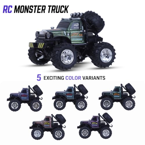 Image of RC Monster Truck for Kids, Mini RC Off Road Car with LED Lights, USB Rechargeable, 2.4GHz Wireless RC Car, Shock Absorber, Big Rubber Tires, Toy Gift for Boys & Girls Age 3